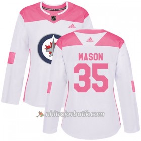 Dame Ishockey Winnipeg Jets Tröja Steve Mason 35 Adidas 2017-2018 Vit Rosa Fashion Authentic